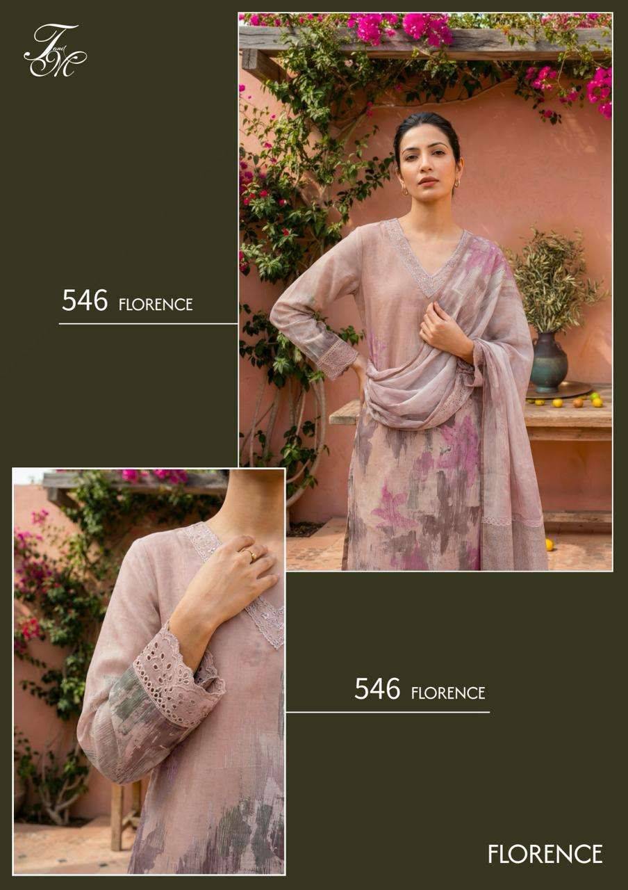 FLORENCE By T&M 515 TO 521 Beautiful Festive Suits Stylish Colorful Fancy Casual Wear Organdy Digital Print Dresses At Wholesale Price